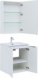 Aquanet Мебель для ванной Алвита New 60 2 дверцы подвесная белая матовая – фотография-4